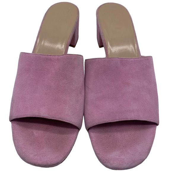 Maryam Nassir Zadeh Sandals Sophie Pink Suede Heeled Slide Size 10.5 - Picture 5 of 12